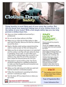 clothes dryer safety tips from the national fire prevention agency